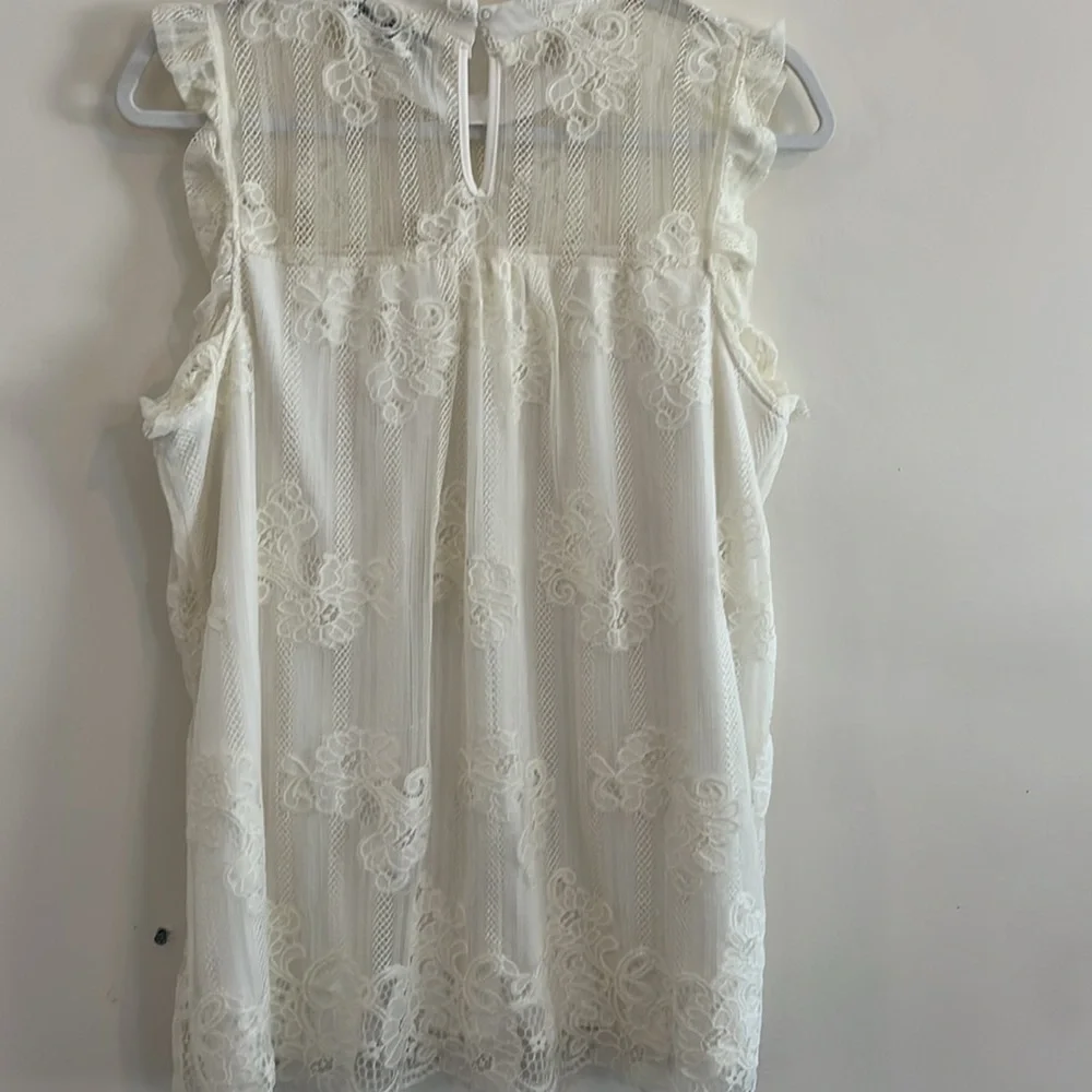 Olivia Blue‎ Vintage Lace Cream Floral Victorian Ruffle xl boho bohemian - Picture 5 of 7